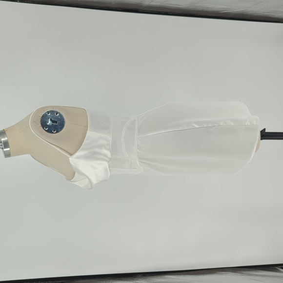 NEW Zara Satin Mini Dress White M wedding party cocktail preppy sexy victorian - Picture 2 of 9